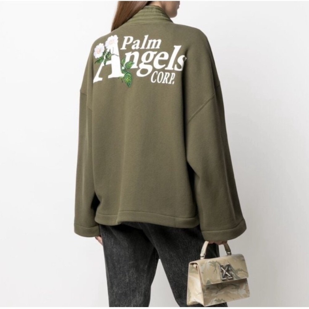 Palm Angels Green kimono with Graphic Back